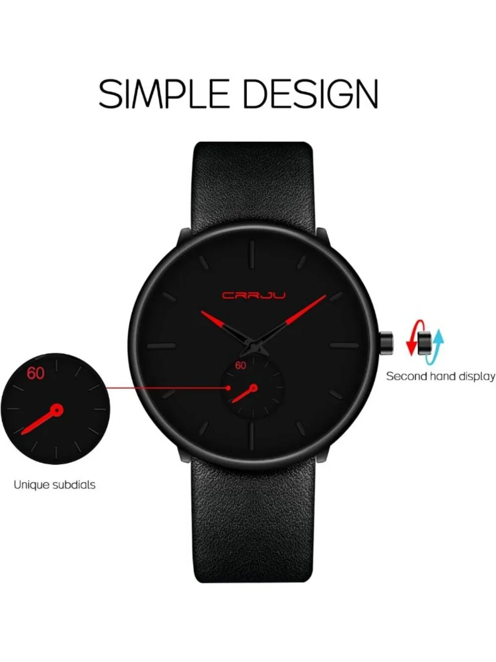 Ultra-Thin Minimalist Waterproof Men's Watch | Fashion Wrist Watch with Leather